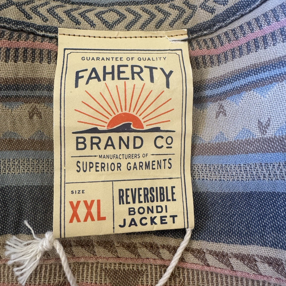 NEW Faherty Good Feather Reversible Bondi Jacket Mens XXL Tribal Primaloft Fall - Picture 15 of 16